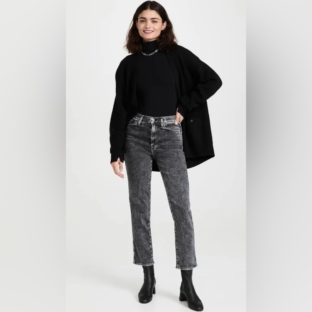 7 For All Mankind Women's High Waist Cropped Straight Jeans
